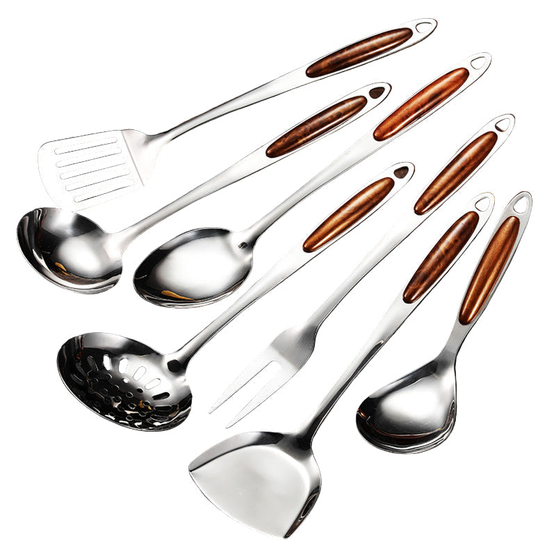 ChefStyle - 5-Piece Stainless Steel Kitchen Utensil Set with Spatula, Ladle & Whisk 1