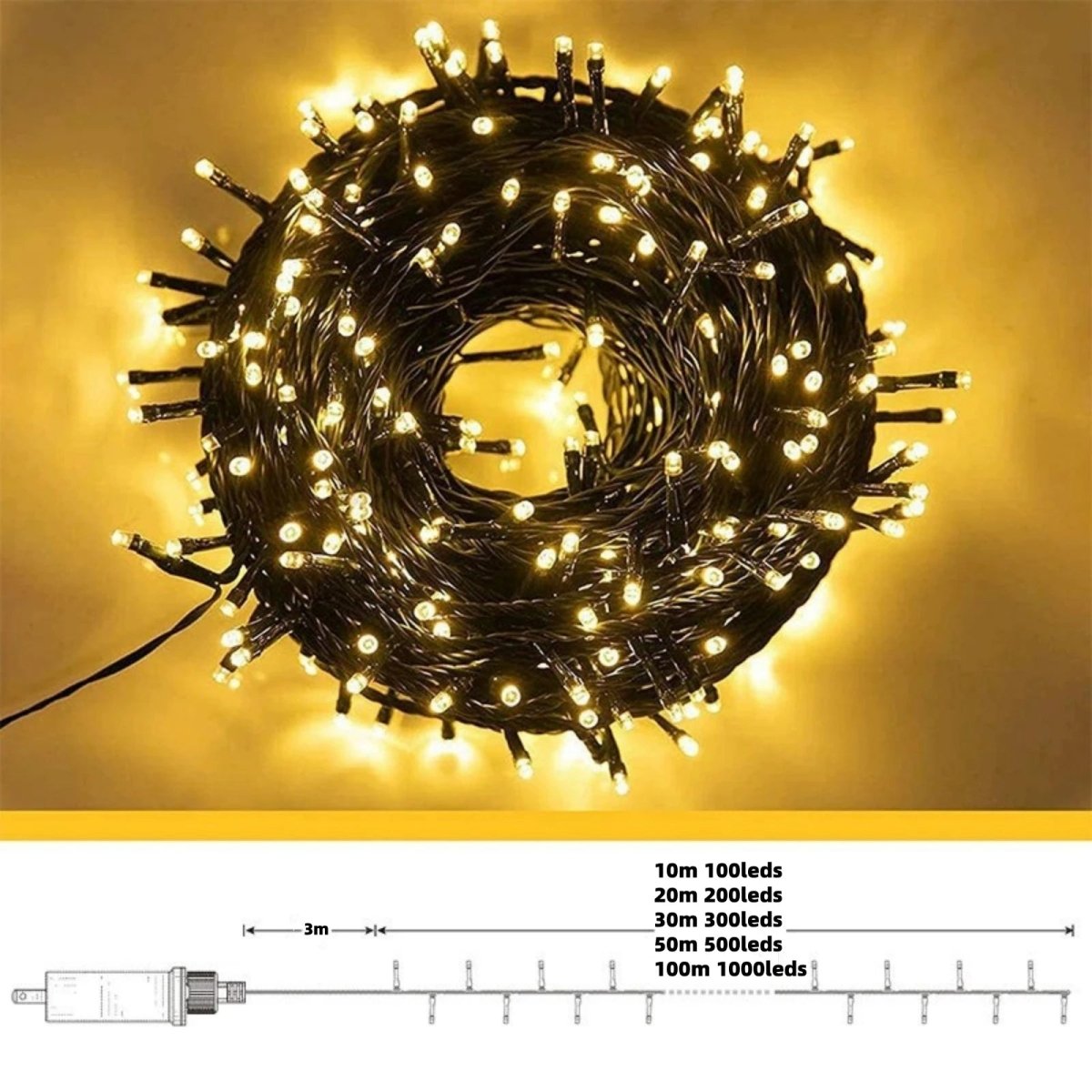 Christmas Delight - 10m Weatherproof LED Curtain Lights for Outdoor Decor 6