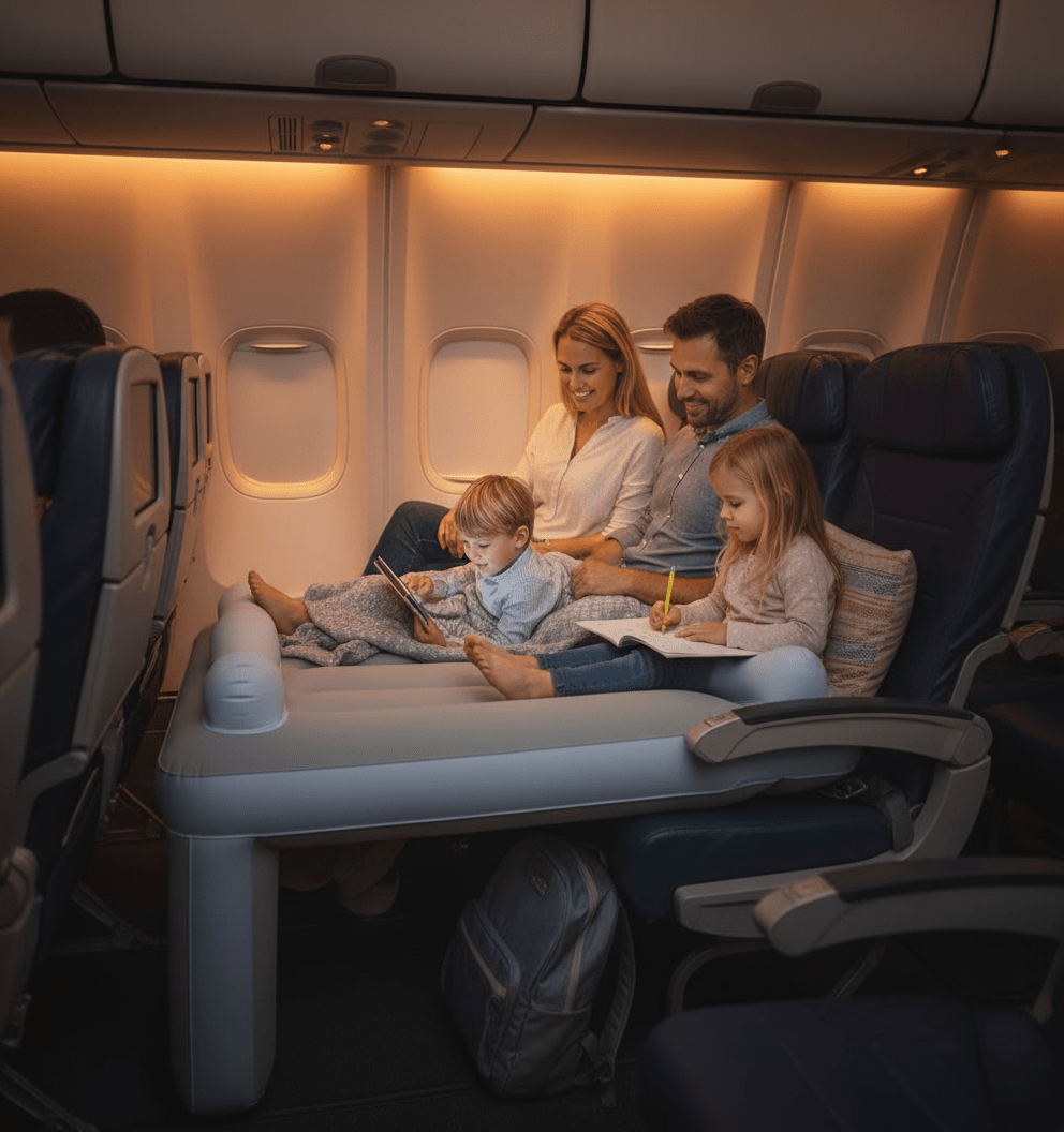 CloudNap Travel Bed – Inflatable Plane Comfort for Kids 1
