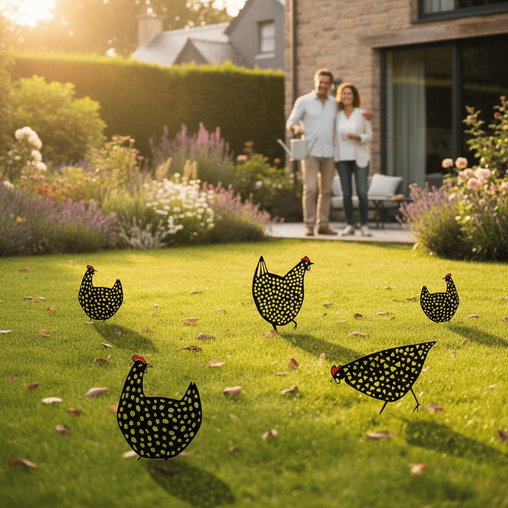 Cluckura – Weatherproof Metal Chicken Statue for Garden & Patio 2