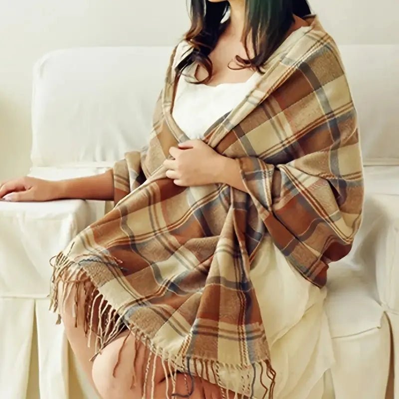 Coleen Scarf - Soft Warm Scarf with Stylish Diamond Pattern for All Seasons 1