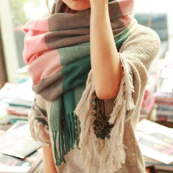 Coleen Scarf - Soft Warm Scarf with Stylish Diamond Pattern for All Seasons 5