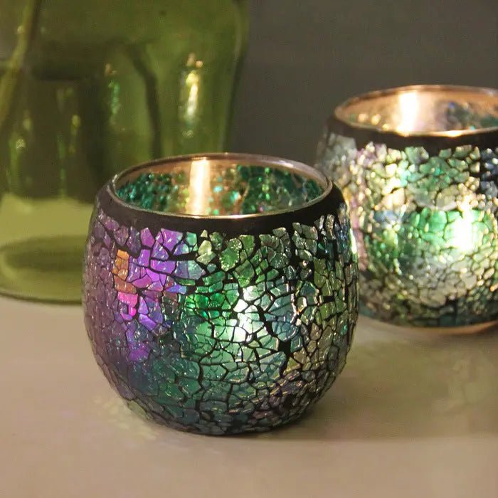 Colorful Mosaic Glass Candle Holder – Elegant Decorative Candle Stand Holder for Cozy Ambiance 26