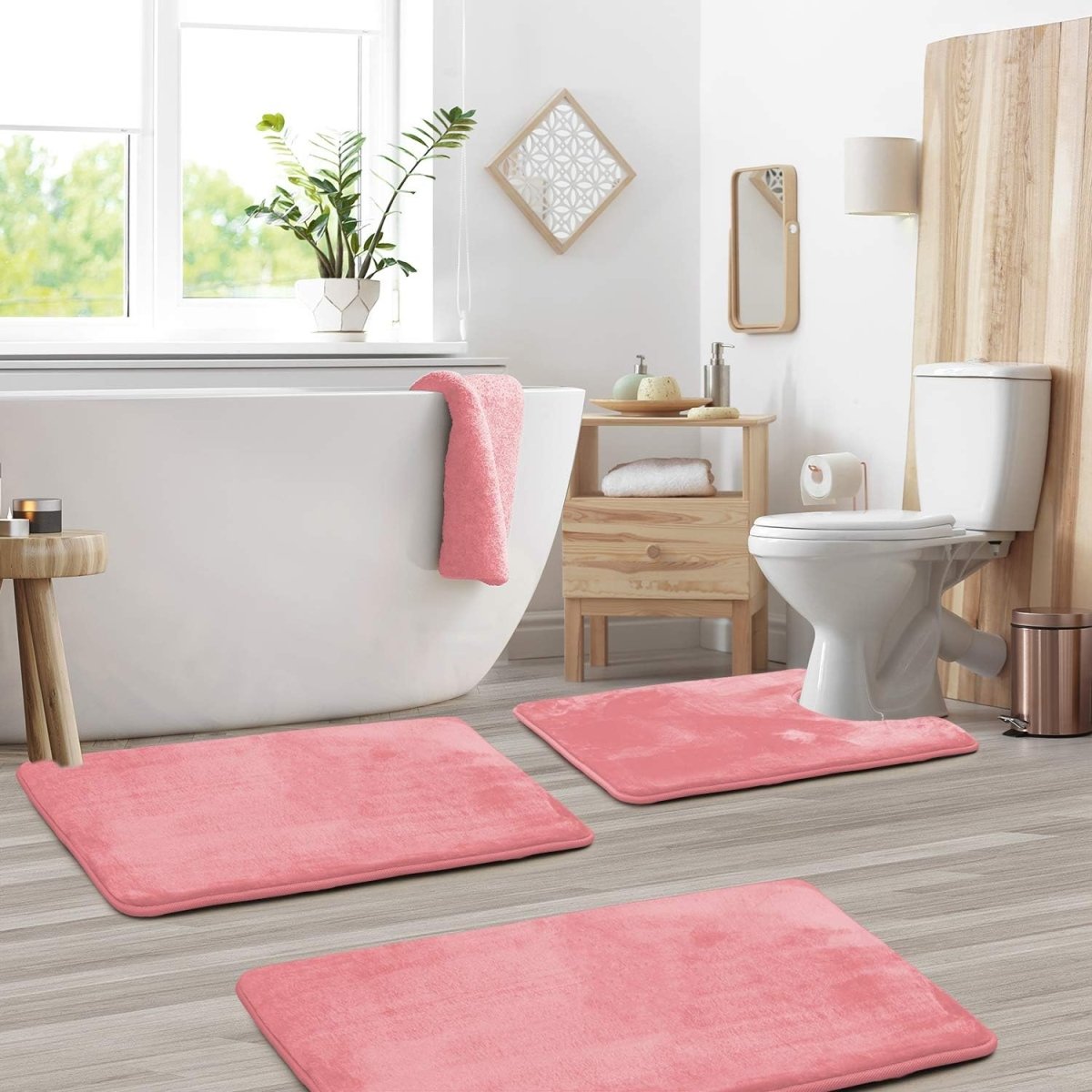 ComfortNest - 3-Piece Memory Foam Bath Mat Set - Soft, Absorbent, Non-Slip Bathroom Rugs 4
