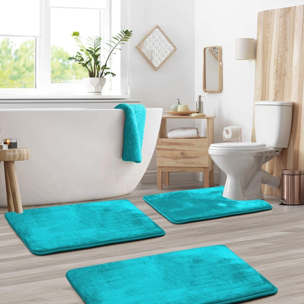 ComfortNest - 3-Piece Memory Foam Bath Mat Set - Soft, Absorbent, Non-Slip Bathroom Rugs 5