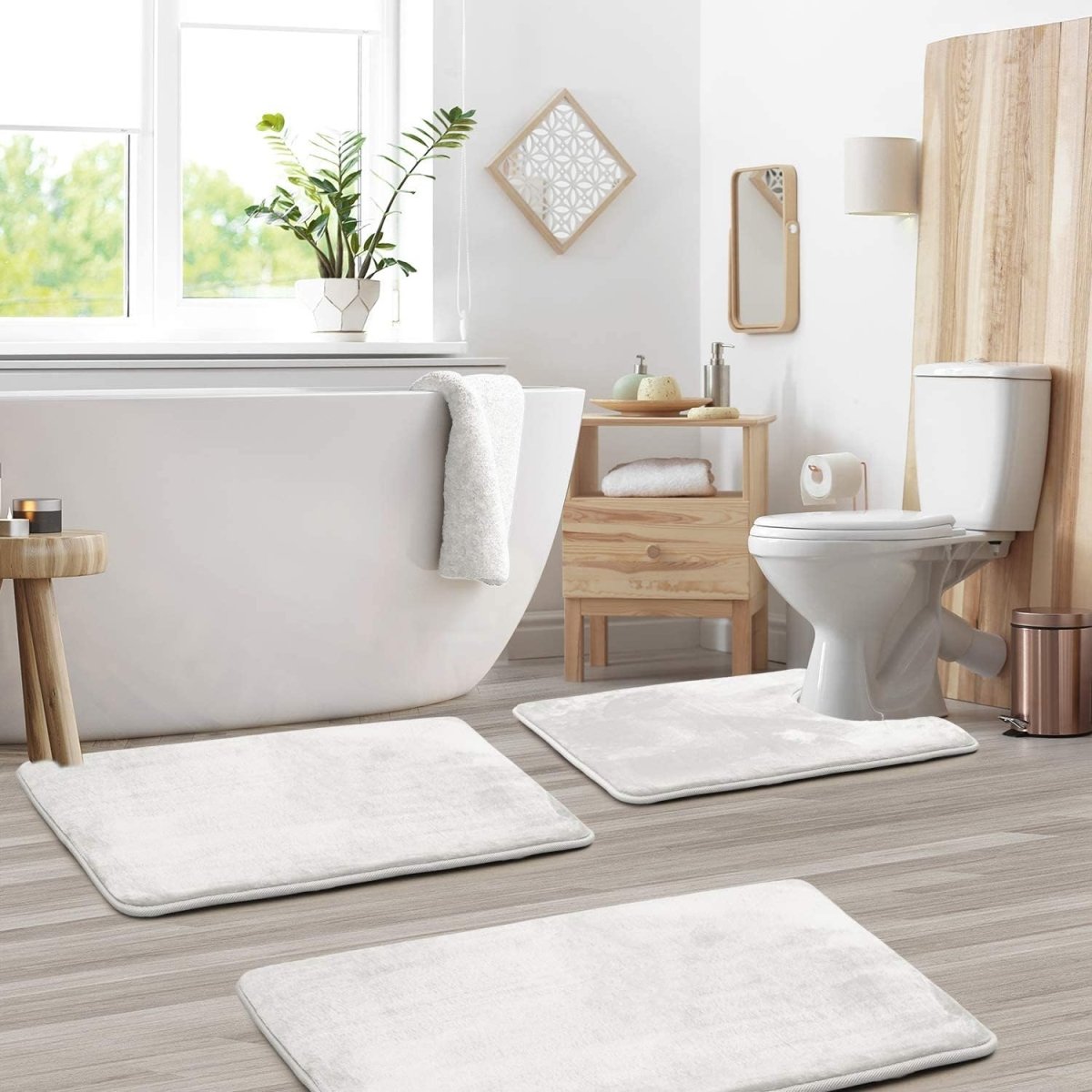 ComfortNest - 3-Piece Memory Foam Bath Mat Set - Soft, Absorbent, Non-Slip Bathroom Rugs 6