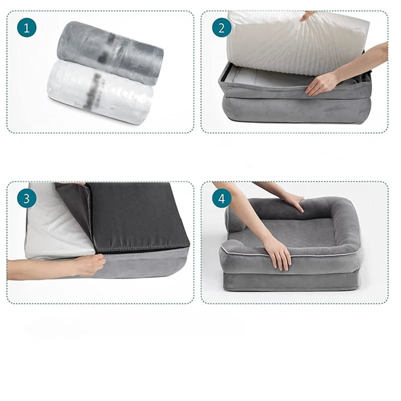 PAWREST – Orthopedic Dog Bed with Washable Velvet Cover