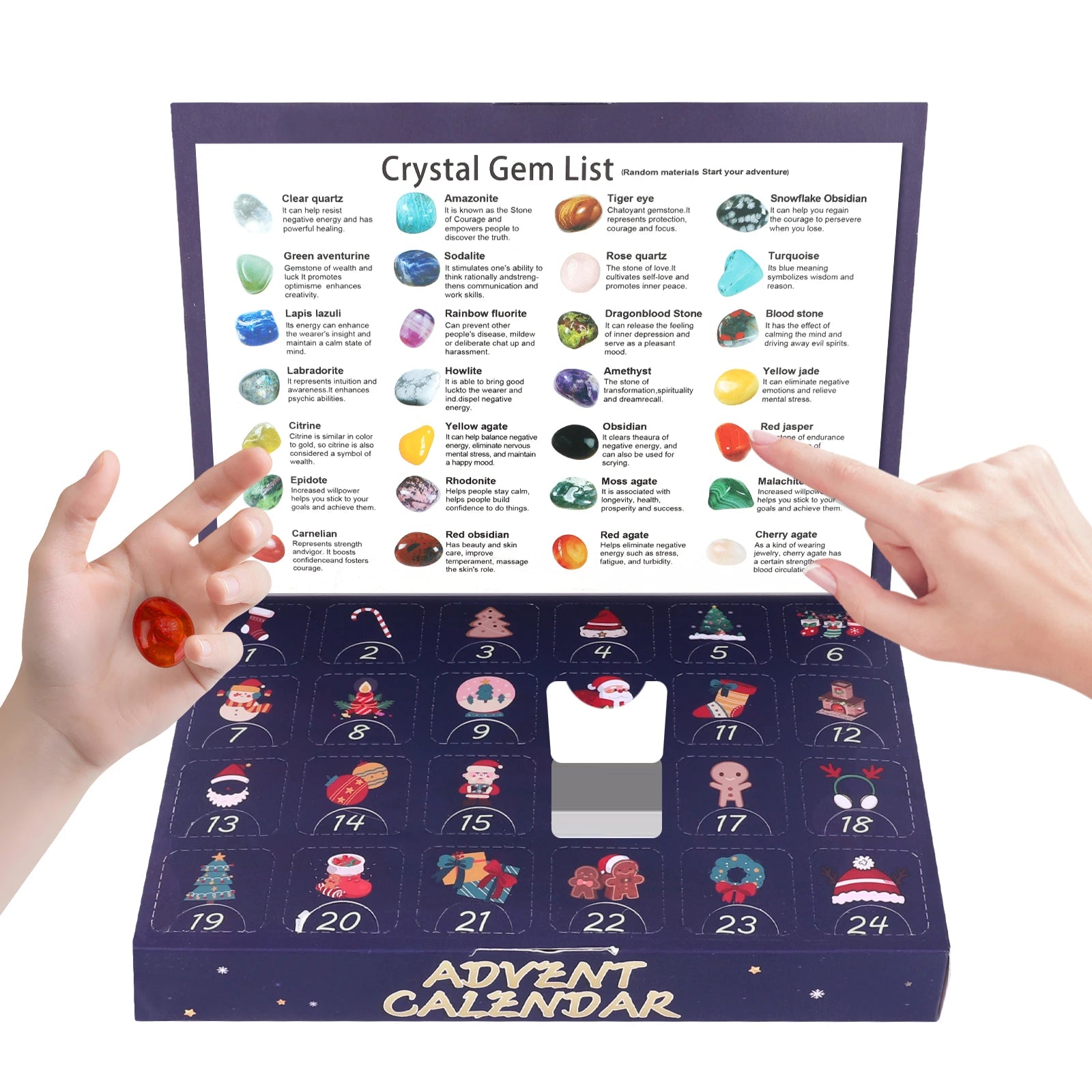 Crystal Discovery Advent Calendar - 24 Days of Gemstone Surprises for Kids, Christmas Countdown Fun 5
