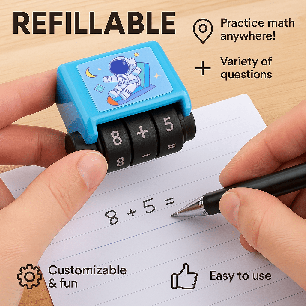 Customizable Math Practice Question Maker Roller - Portable Learning Tool for Students 4