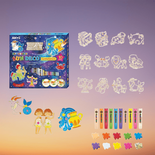 DIY Christmas Glass Painting Set for Kids - 12 Non-Toxic Paints & 8 Ornaments 0