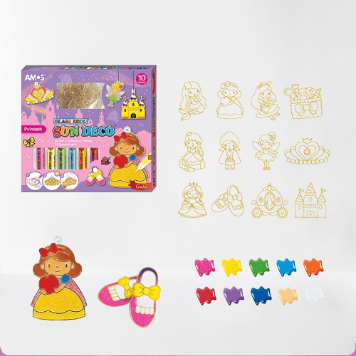 DIY Christmas Glass Painting Set for Kids - 12 Non-Toxic Paints & 8 Ornaments 10