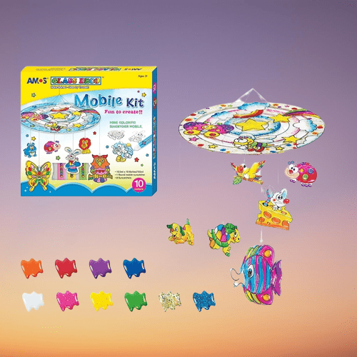 DIY Christmas Glass Painting Set for Kids - 12 Non-Toxic Paints & 8 Ornaments 11