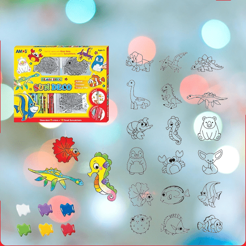 DIY Christmas Glass Painting Set for Kids - 12 Non-Toxic Paints & 8 Ornaments 8