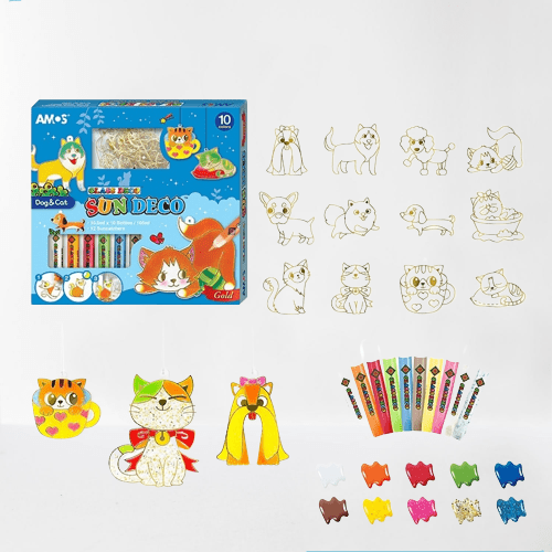 DIY Christmas Glass Painting Set for Kids - 12 Non-Toxic Paints & 8 Ornaments 9