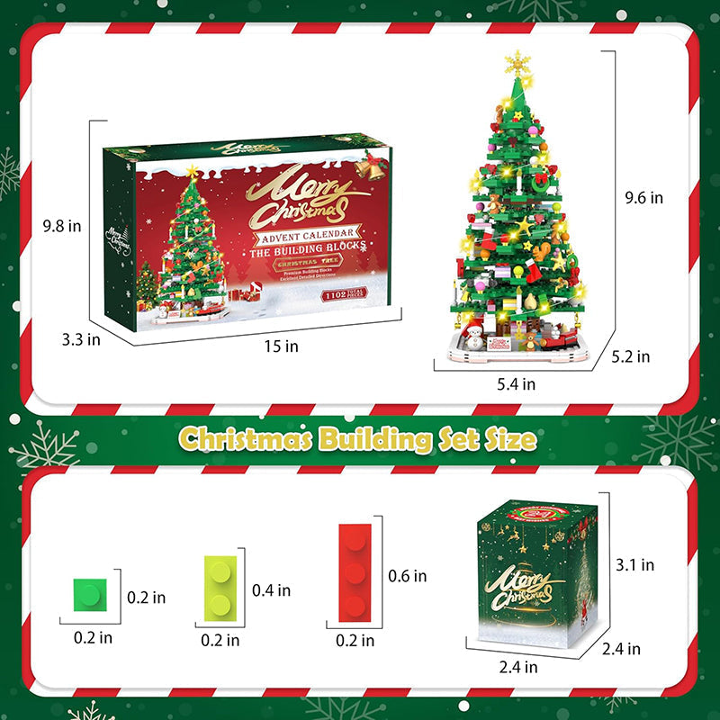 DIY Christmas Tree Advent Calendar - 1102-Piece Christmas Countdown Kit for Family Fun 6