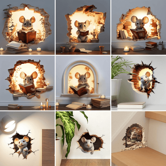 DecoraMice 3D Cartoon Wall Stickers | Adorable mouse wall decals for kids’ rooms and home décor 0