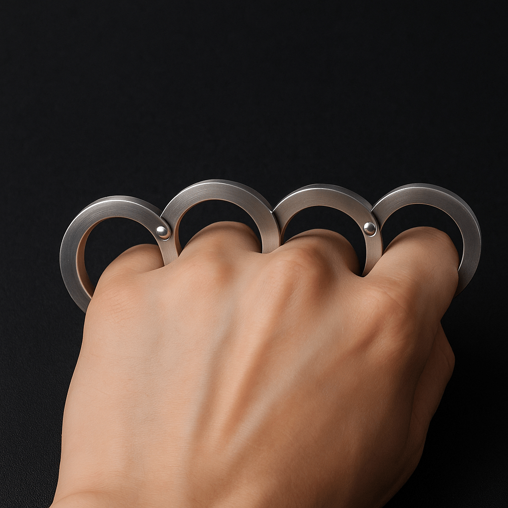 DefendRing Tactical Foldable Ring | Stainless Steel Self-Defense Ring | Rotatable Design | Stylish Protection Accessory 1