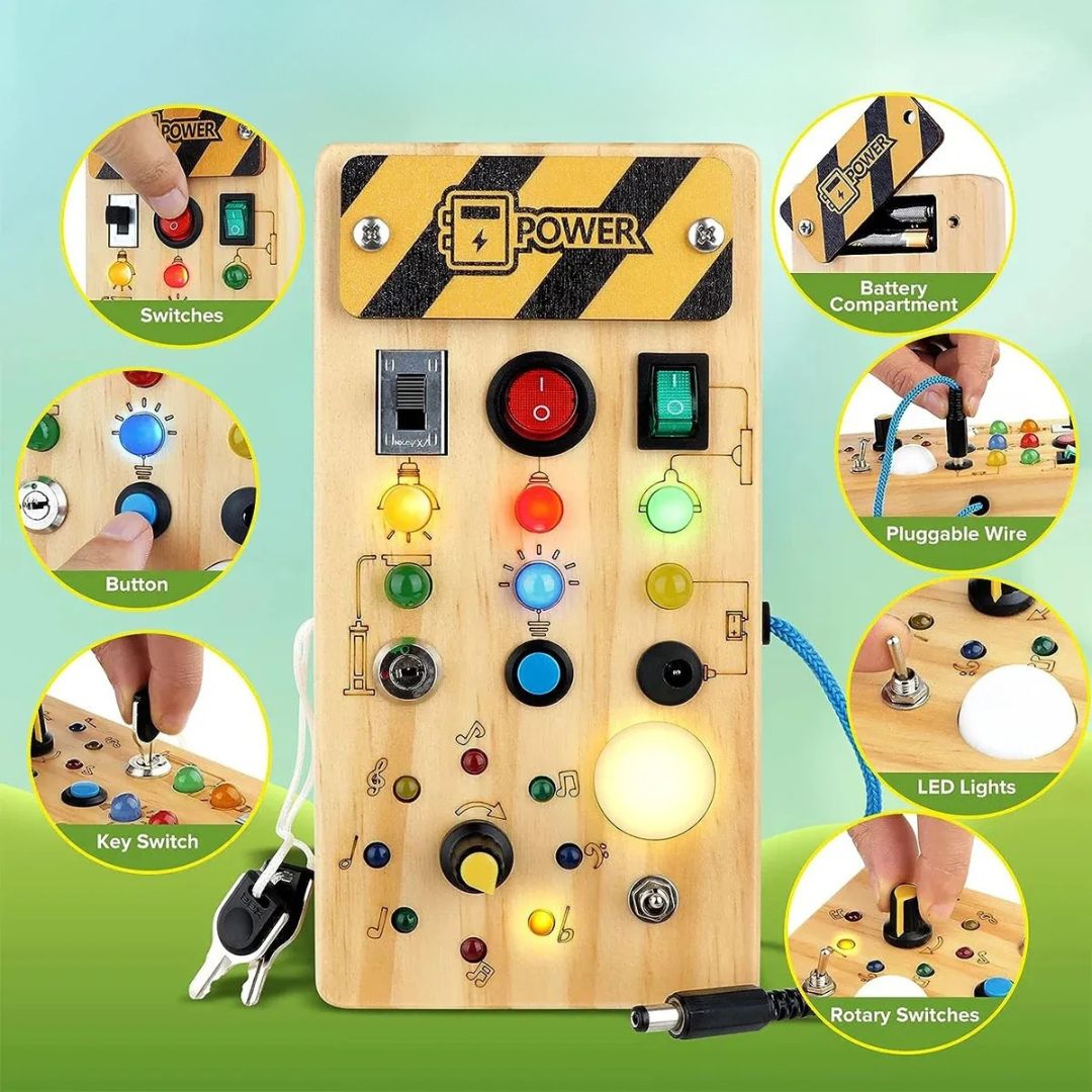 Discovery Play Montessori Busy Board | Develops Fine Motor Skills | Wooden Activity Board for Toddlers | Montessori Sensory Toy 3