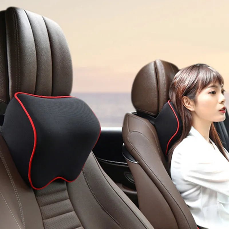 DriveComfort Memory Foam Neck Pillows | 2-Pack Car Neck Support | Ergonomic Travel Cushion | Comfortable Driving Headrest 4