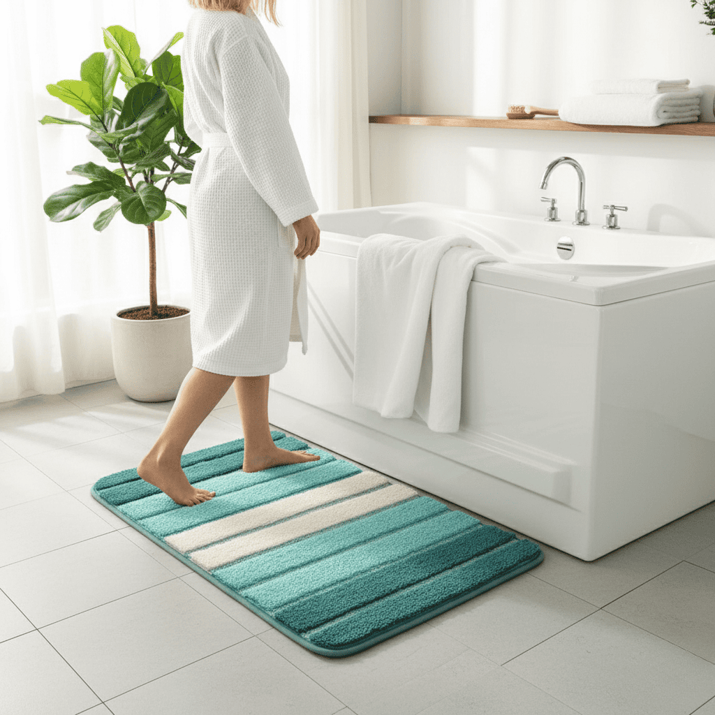ECOFLOOR – Non-Slip Organic Bath Mat for Luxurious Bathroom Comfort 1