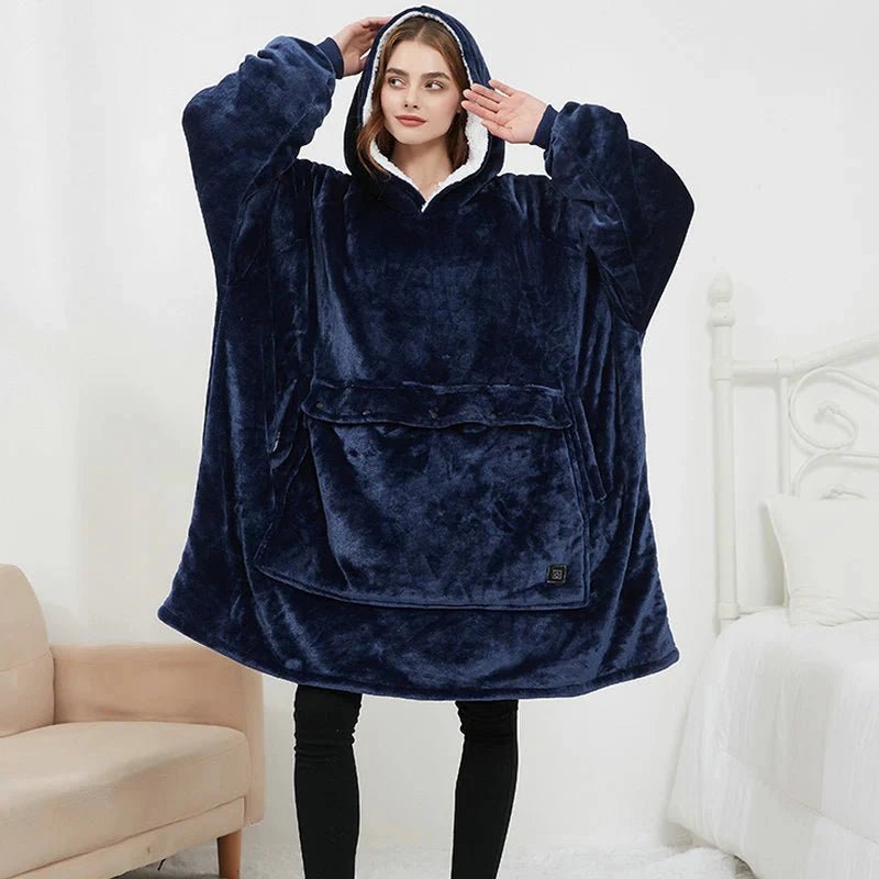 EMBERWEAR – USB-Powered Heated Blanket Hoodie for Cozy Warmth 1