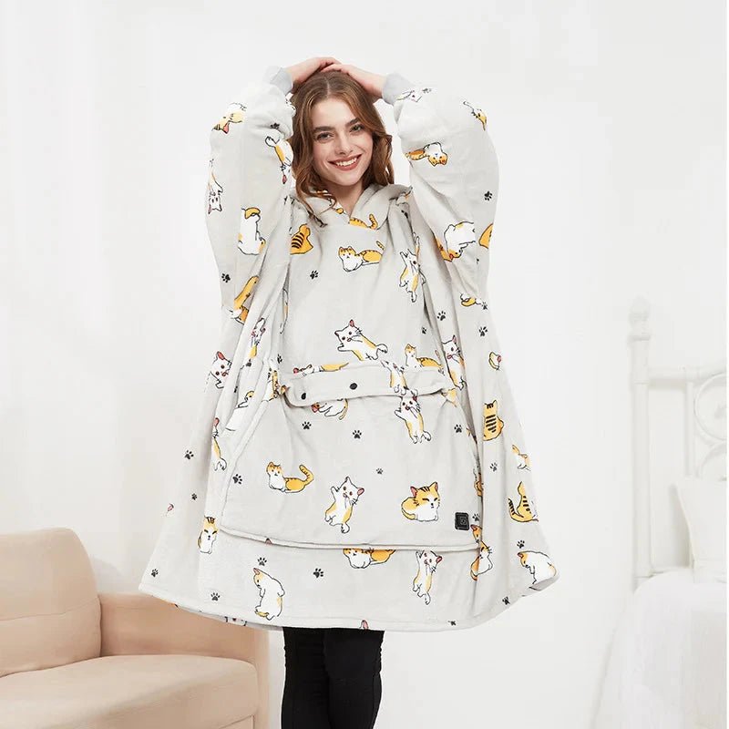 EMBERWEAR – USB-Powered Heated Blanket Hoodie for Cozy Warmth 11