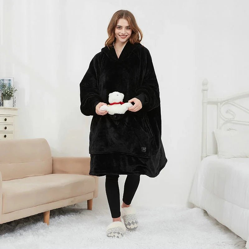 EMBERWEAR – USB-Powered Heated Blanket Hoodie for Cozy Warmth 8