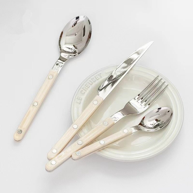 ETERNISERVE – 24-Piece Engraved Stainless Steel Cutlery Set for 6 5