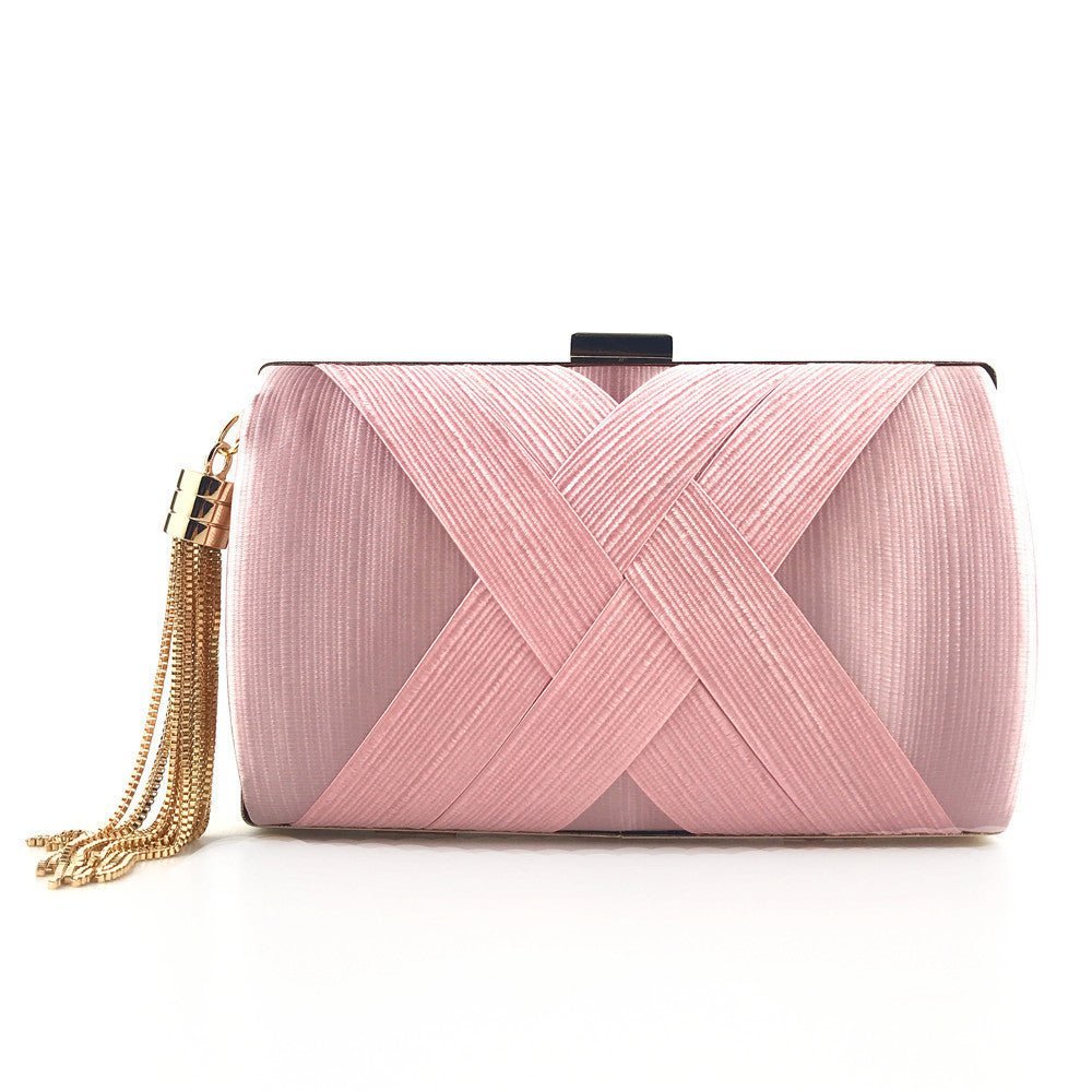 Éclessa Luxury Evening Clutch | Satin tassel handbag for classic and modern elegance 6
