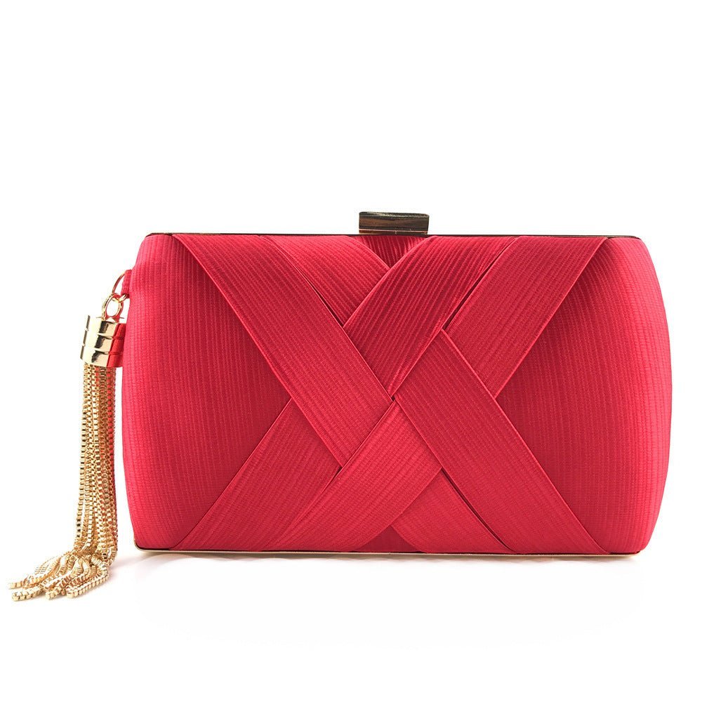Éclessa Luxury Evening Clutch | Satin tassel handbag for classic and modern elegance 7