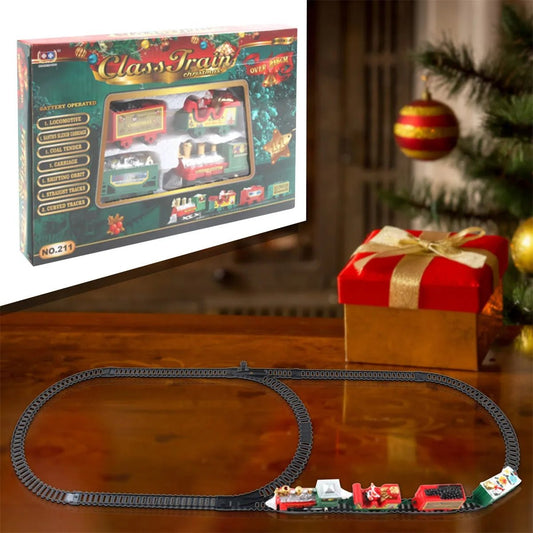 Electric Christmas Tree Train Set with Lifelike Details for Holiday Decor 0