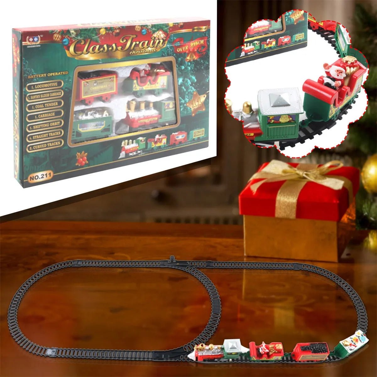 Electric Christmas Tree Train Set with Lifelike Details for Holiday Decor 1