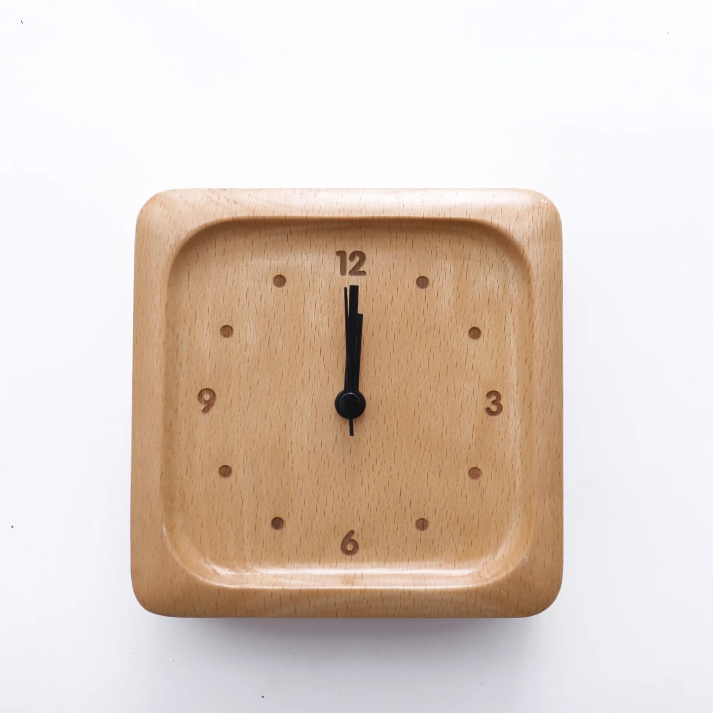 Elegant Beech Wood Alarm Clock - Minimalist Design for Home & Study 4