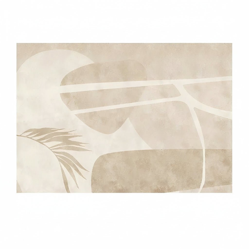 Elegant Beige Washable Rug - Modern Soft Fabric for Living Room & Bedroom 6