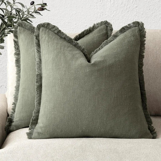 Elegant Cotton and Linen Decorative Covers - Stylish Cushion Cases in Multiple Colors 0