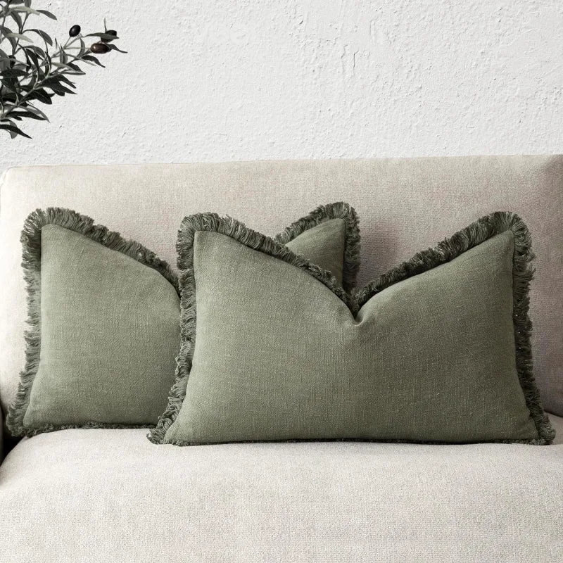 Elegant Cotton and Linen Decorative Covers - Stylish Cushion Cases in Multiple Colors 2