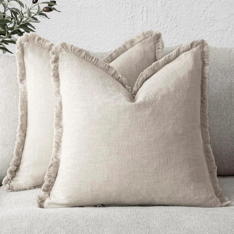 Elegant Cotton and Linen Decorative Covers - Stylish Cushion Cases in Multiple Colors 6