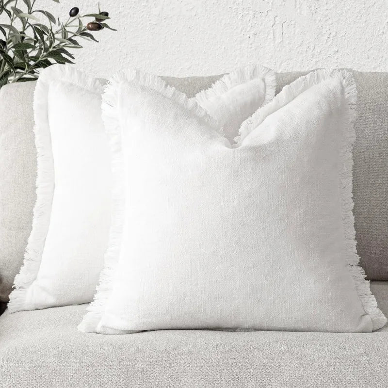 Elegant Cotton and Linen Decorative Covers - Stylish Cushion Cases in Multiple Colors 7