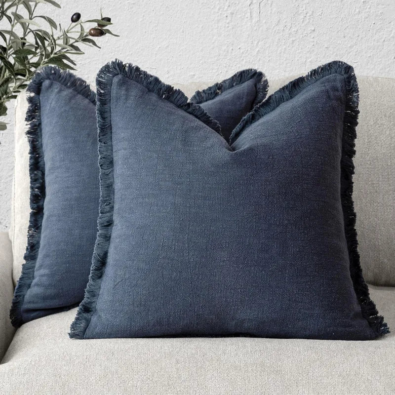 Elegant Cotton and Linen Decorative Covers - Stylish Cushion Cases in Multiple Colors 8