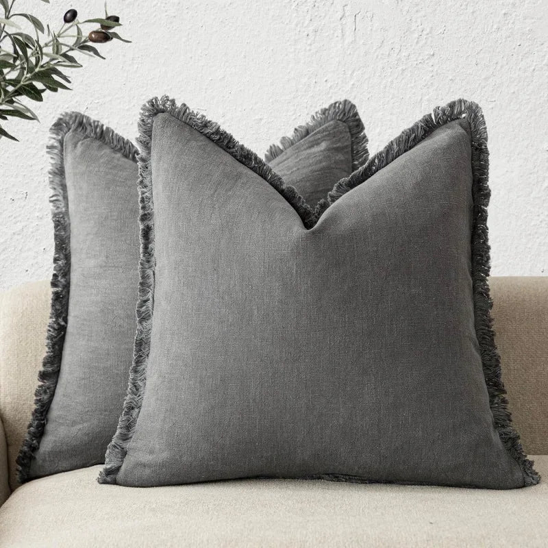 Elegant Cotton and Linen Decorative Covers - Stylish Cushion Cases in Multiple Colors 9