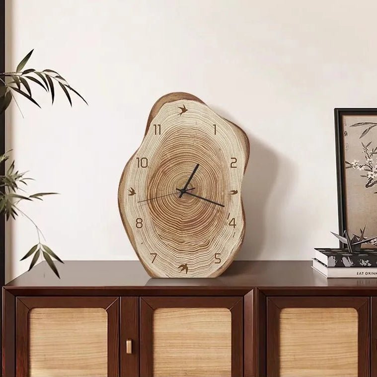 Elegant Irregular Annual Ring Wall Clock - Stylish Home Decor for Any Room 5