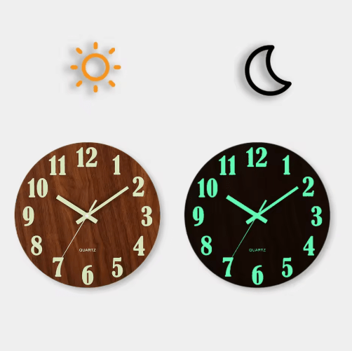 Elegant Quartz Wall Clock - Glow-in-the-Dark Numbers, Silent Design, Modern Aesthetic 0
