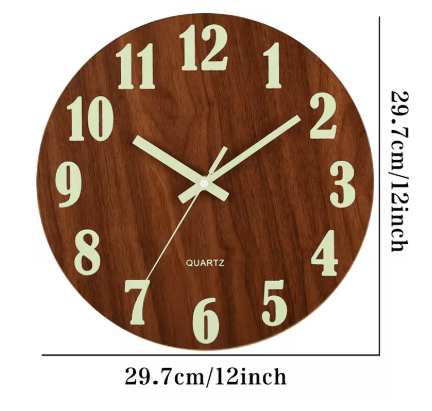Elegant Quartz Wall Clock - Glow-in-the-Dark Numbers, Silent Design, Modern Aesthetic 4