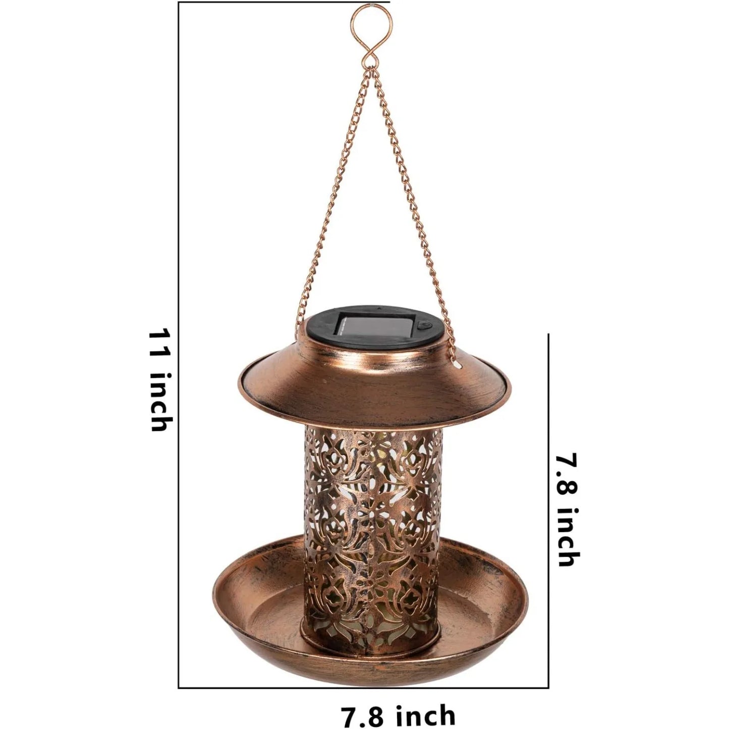 Elegant Solar Bird Feeder with LED Night Light for Outdoor Garden Decor 5