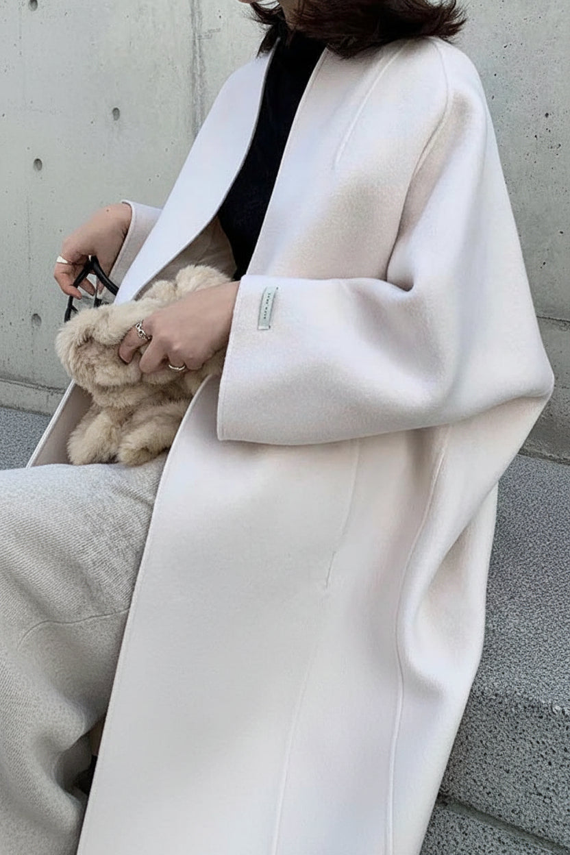 Elegant Women's Long Wool Coat - Stylish Camel Winter Outerwear 12