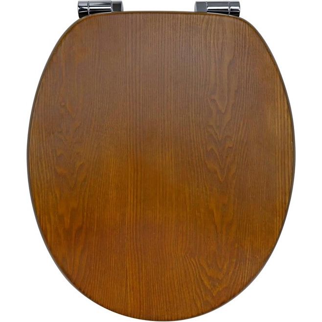 Elegant Wooden Toilet Seat with Soft Close Function - Oval Design, Durable Plywood 1