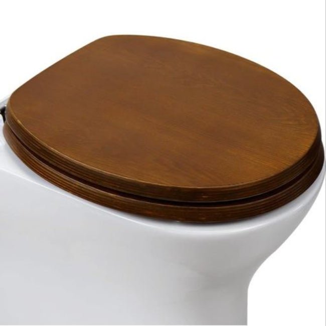 Elegant Wooden Toilet Seat with Soft Close Function - Oval Design, Durable Plywood 2