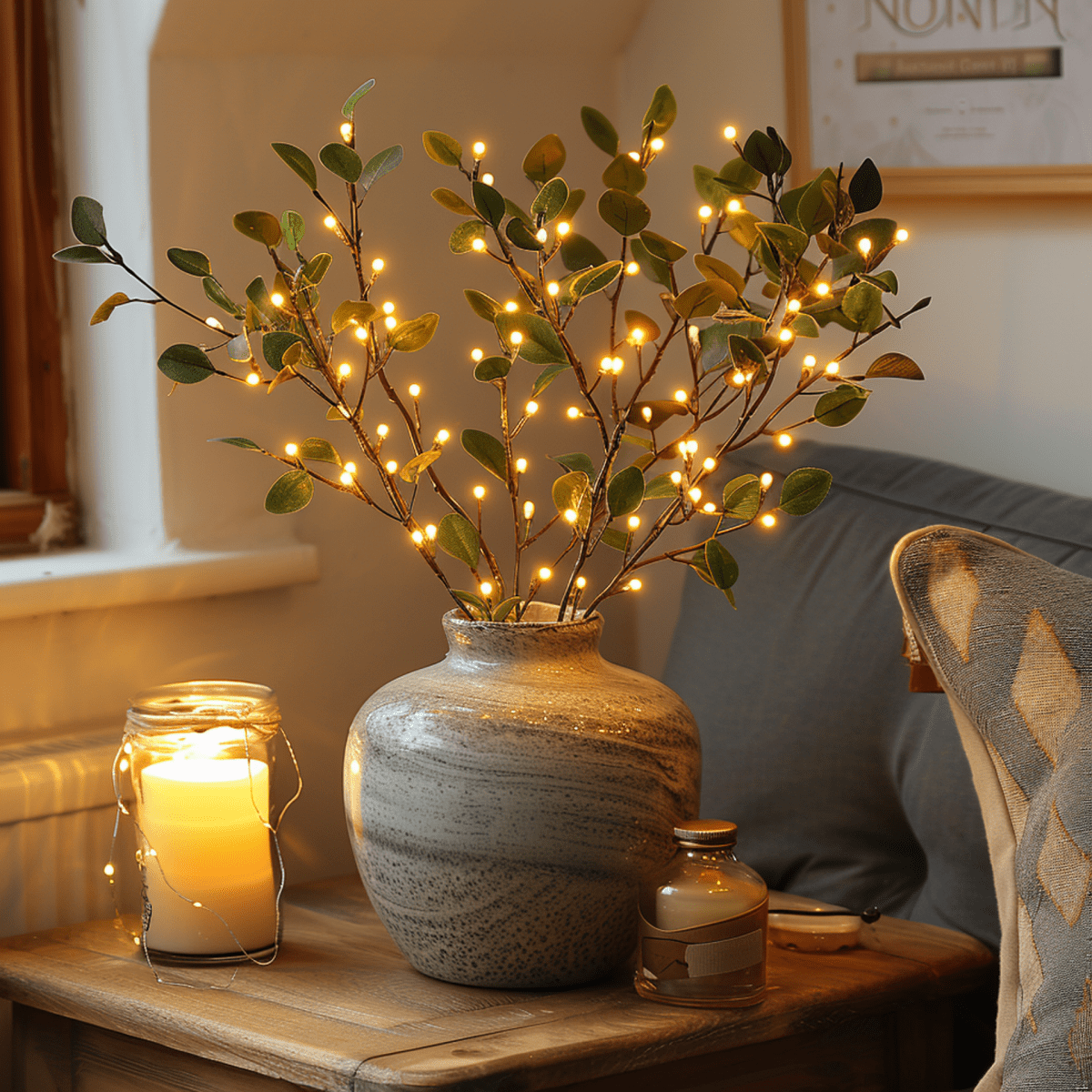 Enchanting LED Twig Lamp - 70cm Bendable Branch Light with 120 Warm White LEDs 4