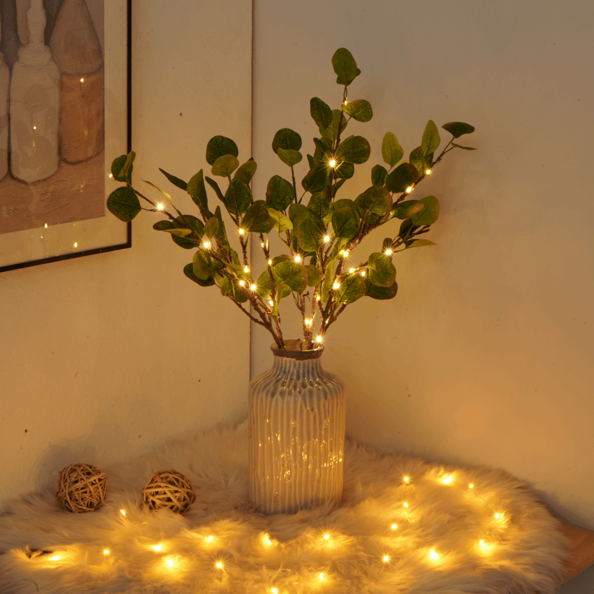 Enchanting LED Twig Lamp - 70cm Bendable Branch Light with 120 Warm White LEDs 6