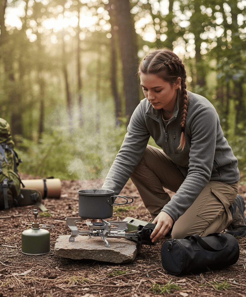 FLAMECAMP – Portable Butane Camping Stove with Storage Bag & Gas Bottle 3